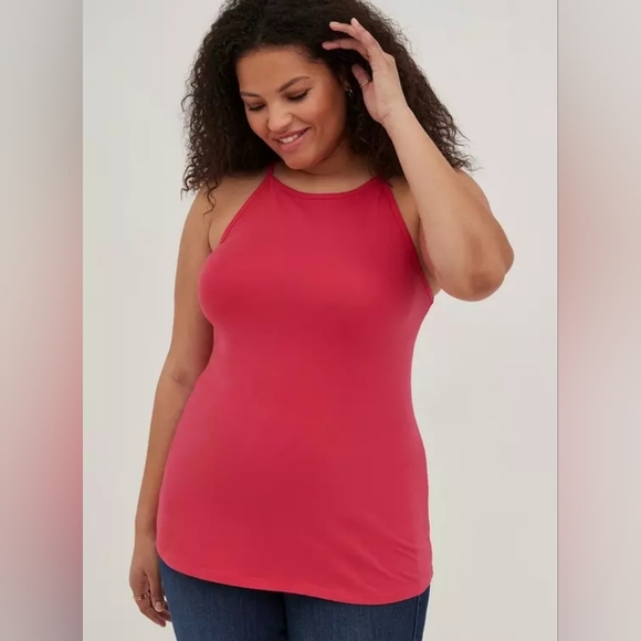 Torrid  Magenta High Neck Foxy Tank Top 3x New - Picture 3 of 8